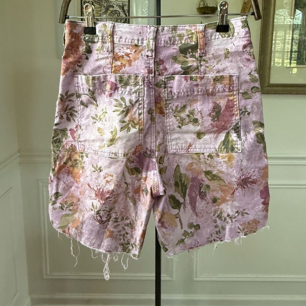 Pilcro Anthropologie Purple Floral Shorts 25 - Picture 2 of 10